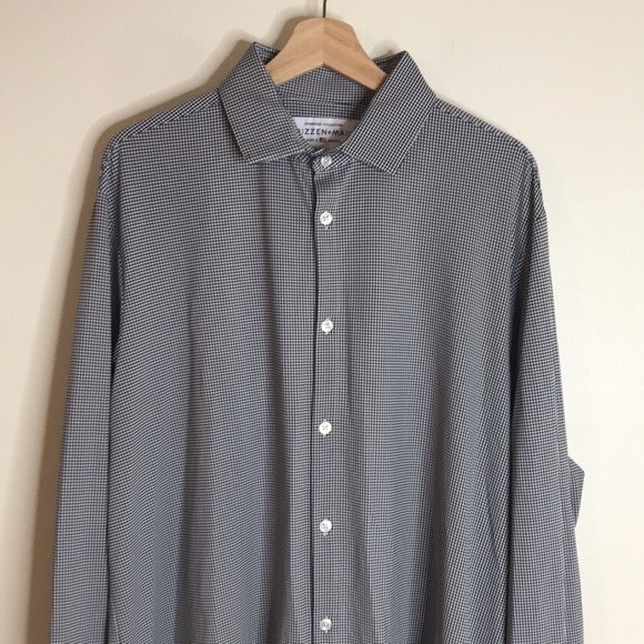 Mizzen+Main Leeward Label Trim Fit Long Sleeve Button Shirt Men's XL Gray - Picture 3 of 13